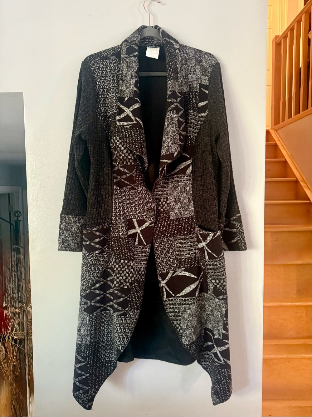 Bali Patchwork Longline Duster Cardigan Jacket XL Like New Whimsigoth Boho
